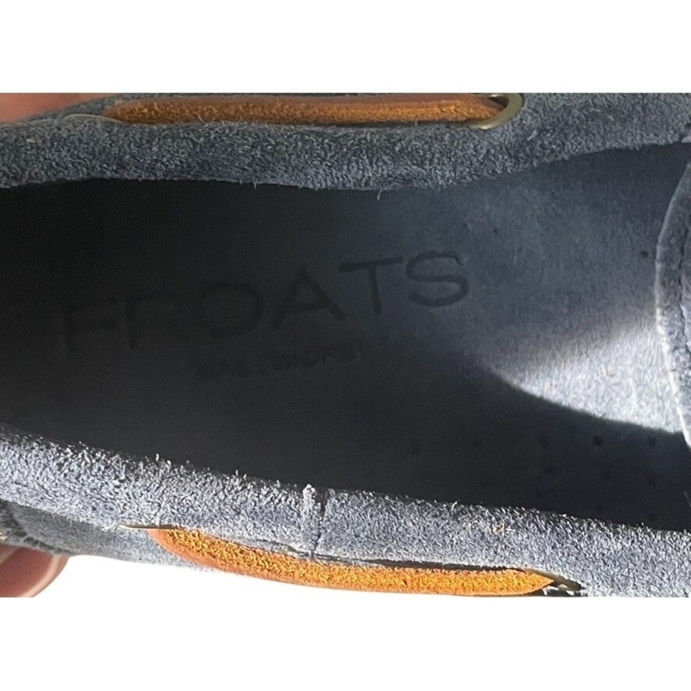 Floats Navy Suede Boat Shoes Lug Sole Moccasins Women's 10R - Picture 7 of 8